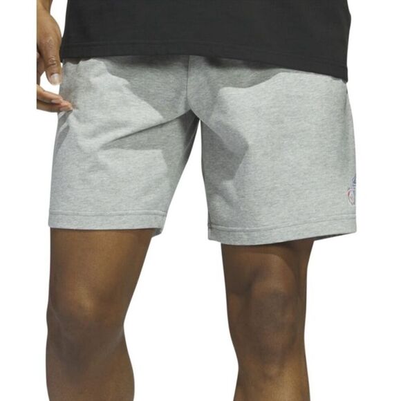 ADIDAS Men's 7" Essentials Americana Jersey Shorts Grey Heather-l men’s short - Picture 1 of 7